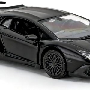 1/36 Scale Lamborghini Aventador LP770-4 Casting Car Model, Zinc Alloy Toy Car for Kids, Pull Back Vehicles Toy Car for Toddlers Kids Boys Girls Gift (Black)
