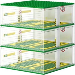 Parking Garage for Speed Champions Race Car, DIY 3-Layer Parking Display Case Building Blocks Set (Not Include Race Car Model)