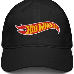 Hot Wheels Classic Logo White Border Adjustable Baseball Hat