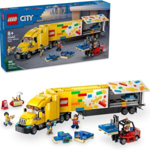 LEGO City Yellow Delivery Truck Toy - Semi Truck Building Toy for Boys & Girls, Ages 8+ Years - Gift for Birthdays - Pretend Play W/ 3 Minifigures - 60440